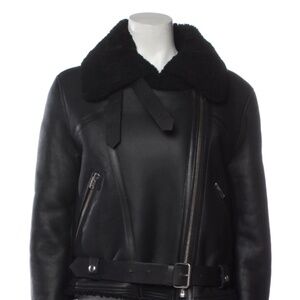 IRO 'Dries' Shearling Black Biker Jacket